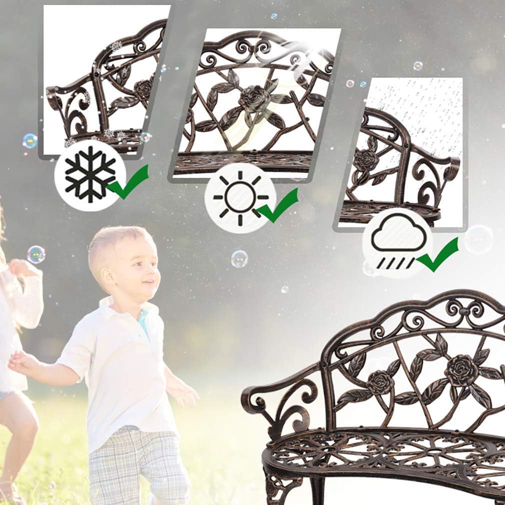 SSLine Antique Rose Cast Aluminum Bench