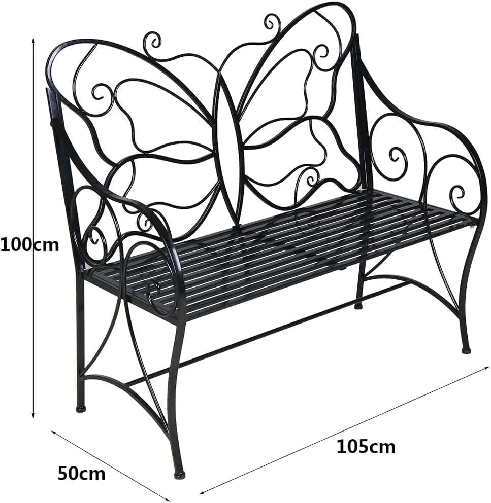 HLC Butterfly Cast Iron Double Seat Bench