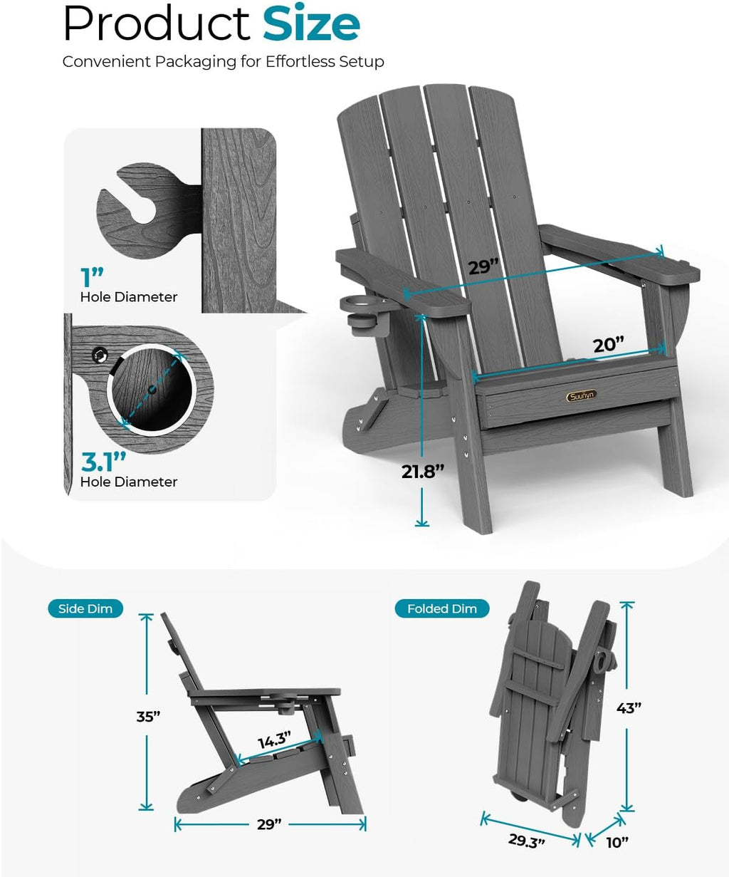 HDPE Folding Adirondack Chair
