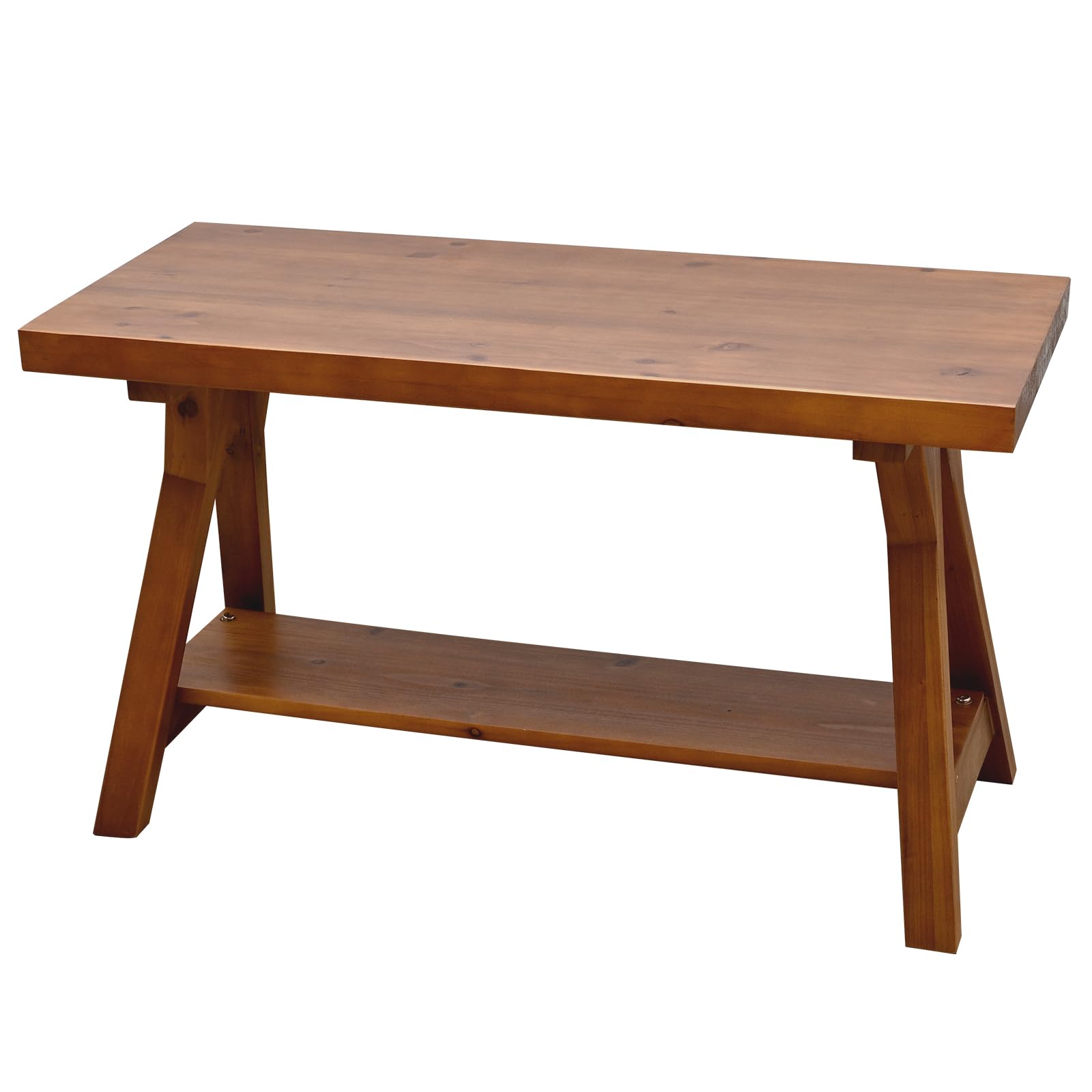 Handcrafted Solid Wood Bench, 30" - Farmhouse-Style Entryway Seating for Living & Dining Room, Rustic Design, Natural Finish