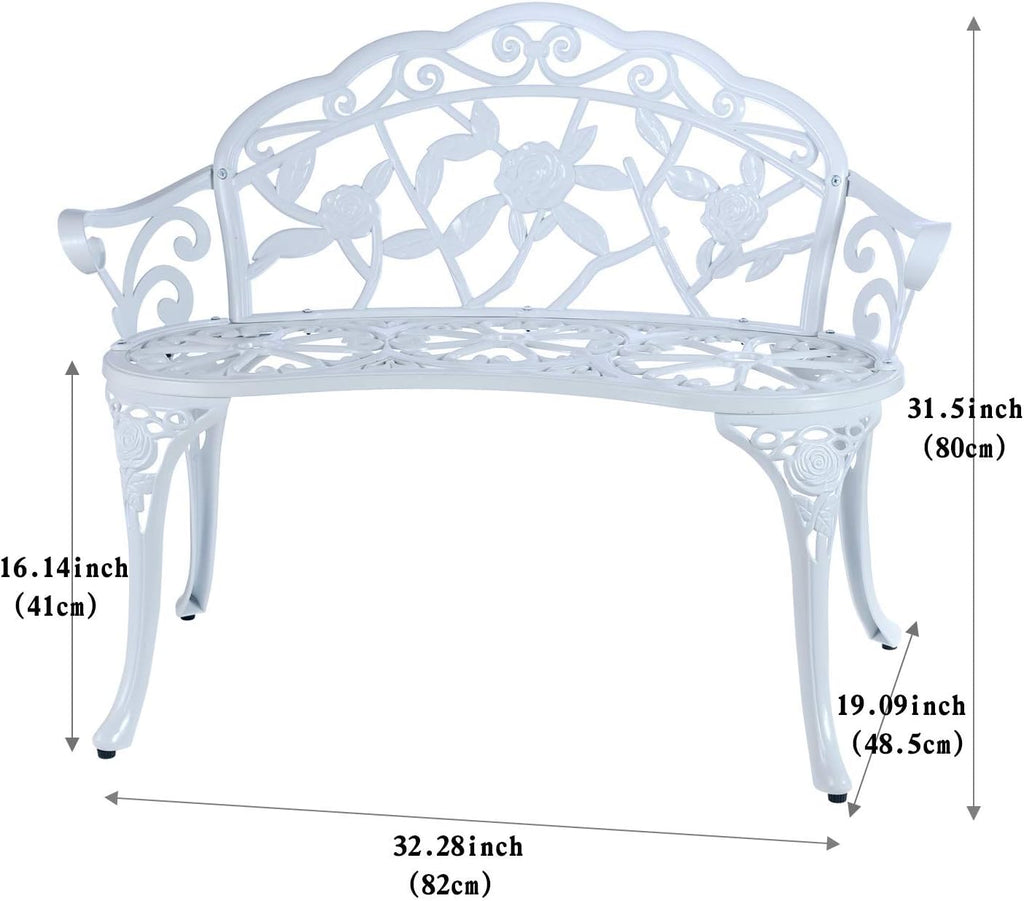 Cast Aluminum Double Patio Bench