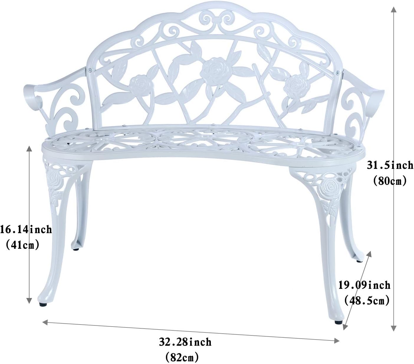 Cast Aluminum Double Patio Bench