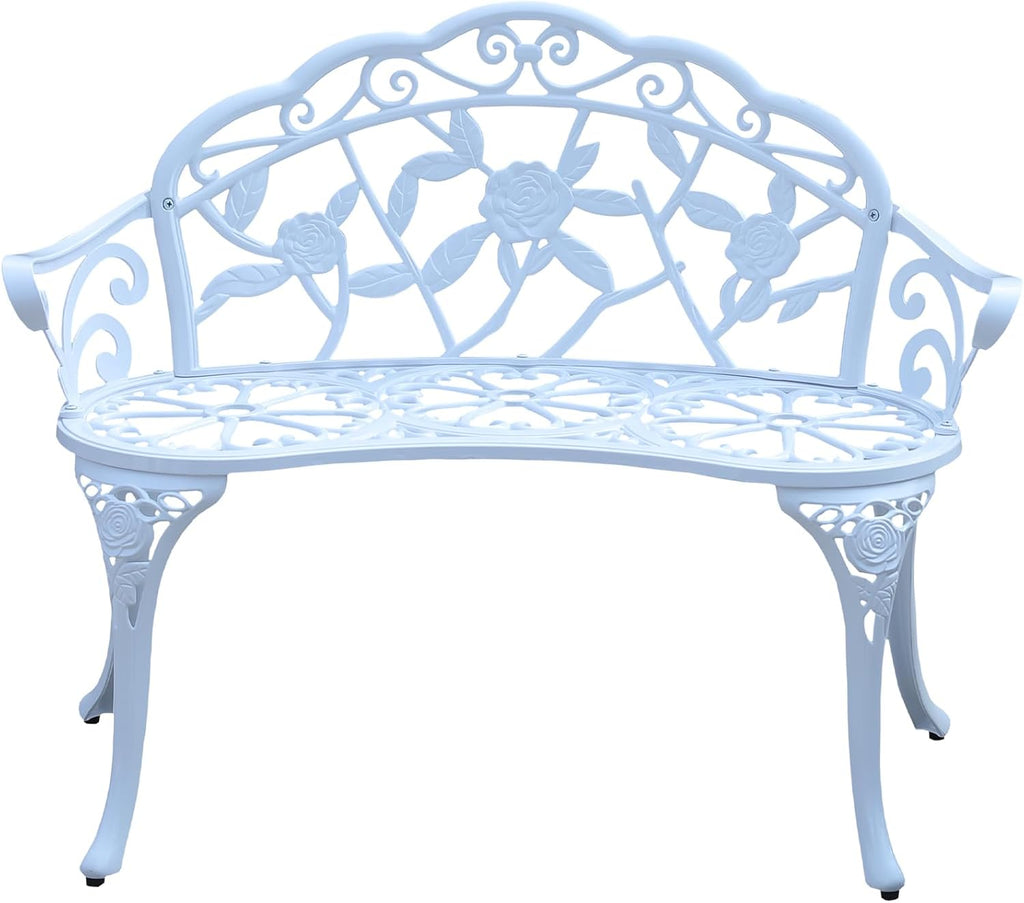 Cast Aluminum Rose Garden Bench