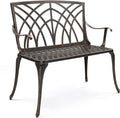 VINGLI Antique Orchid Cast Aluminum Bench