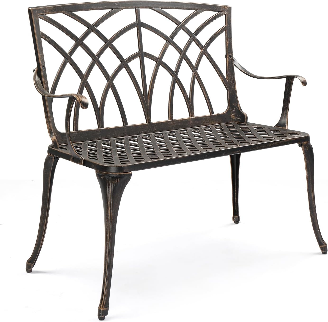 VINGLI Antique Orchid Cast Aluminum Bench