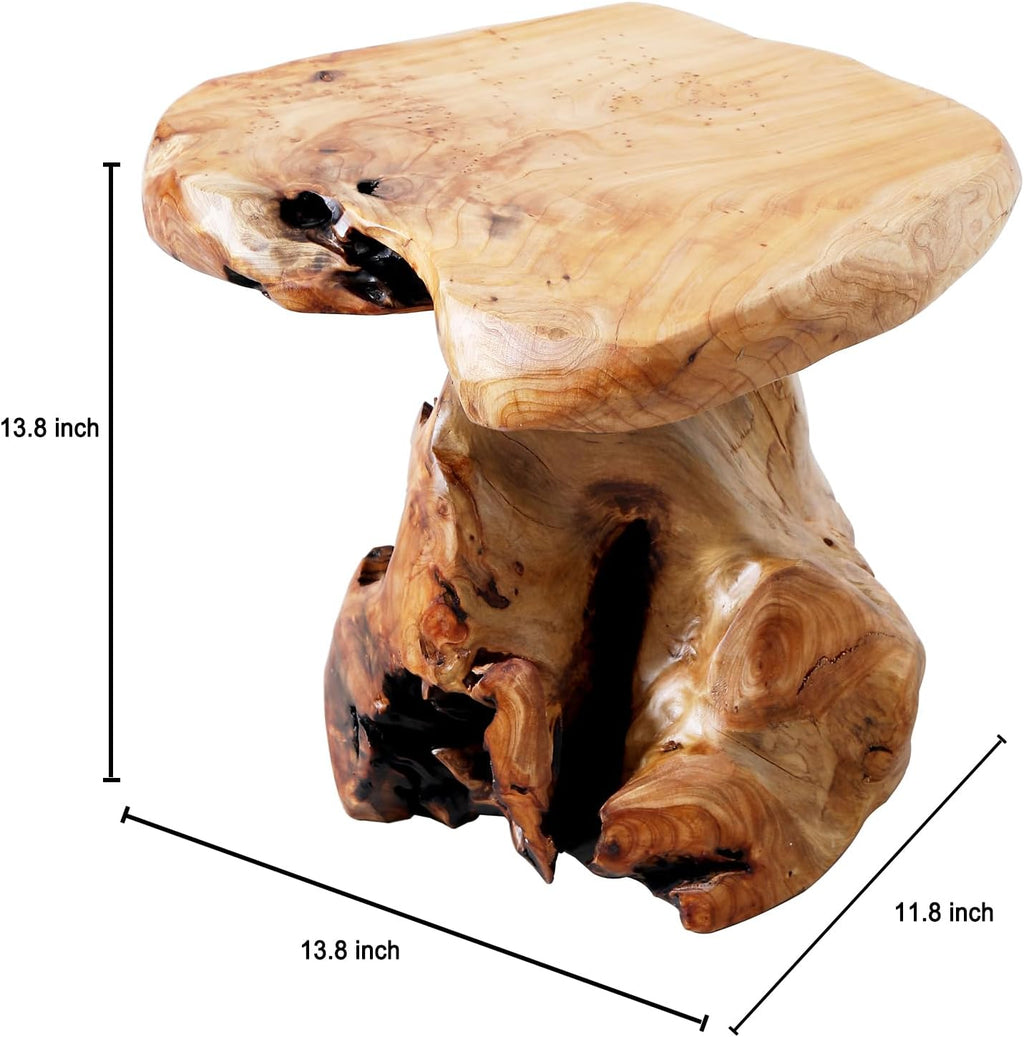 Natural Cedar Stump Wooden Side Table