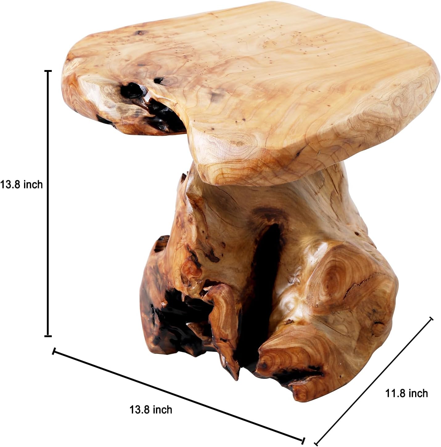Natural Cedar Stump Wooden Side Table