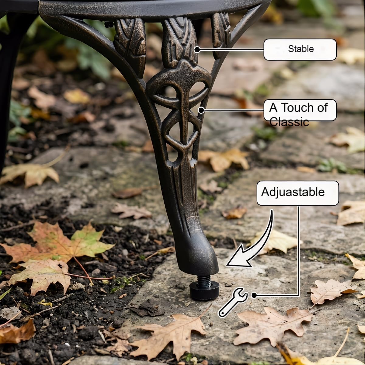 Cast Aluminum Patio Loveseat Bench