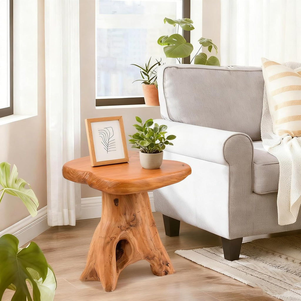 Live Edge Wood Freeform Side Table