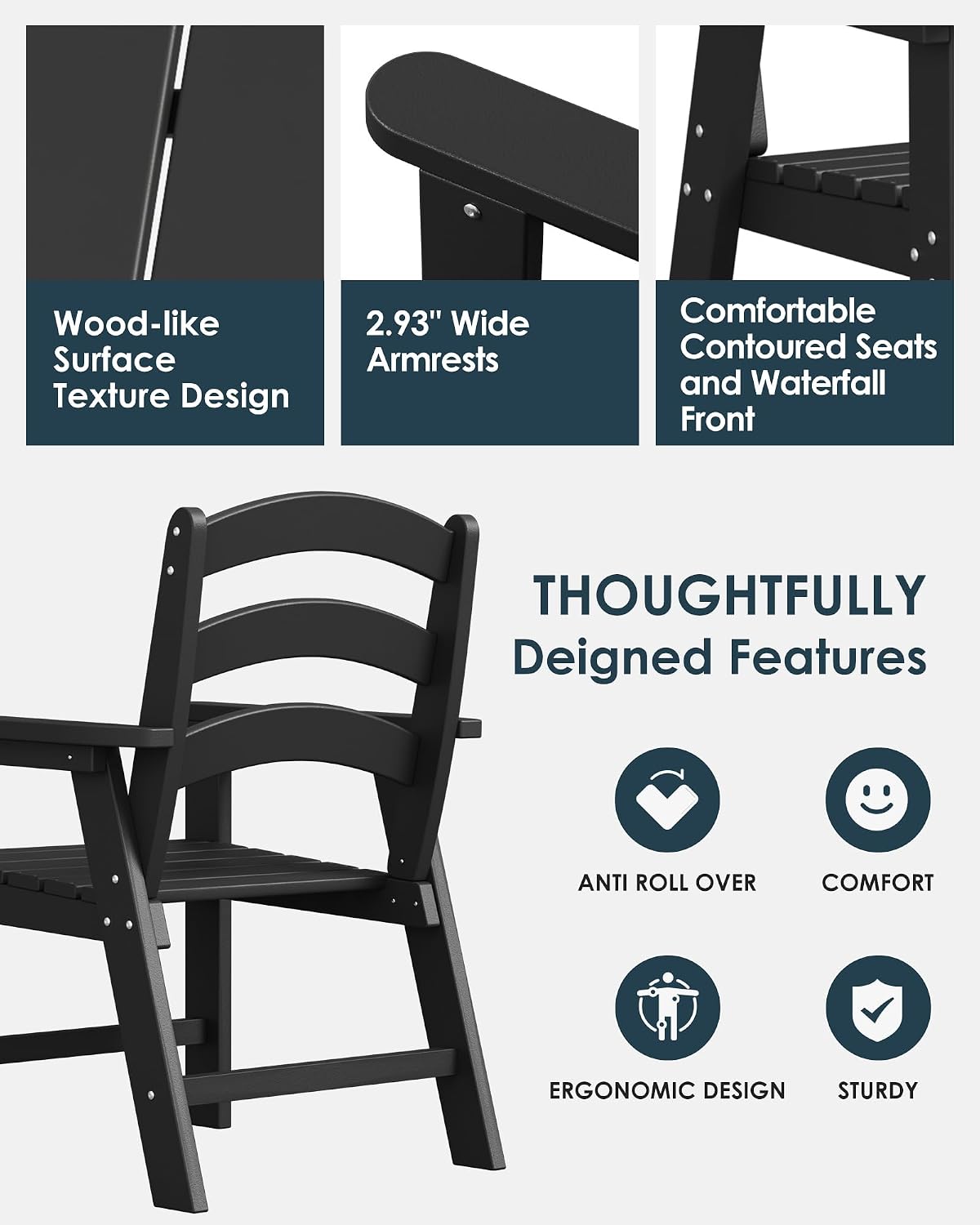 HDPE All Weather Patio Dining Chair