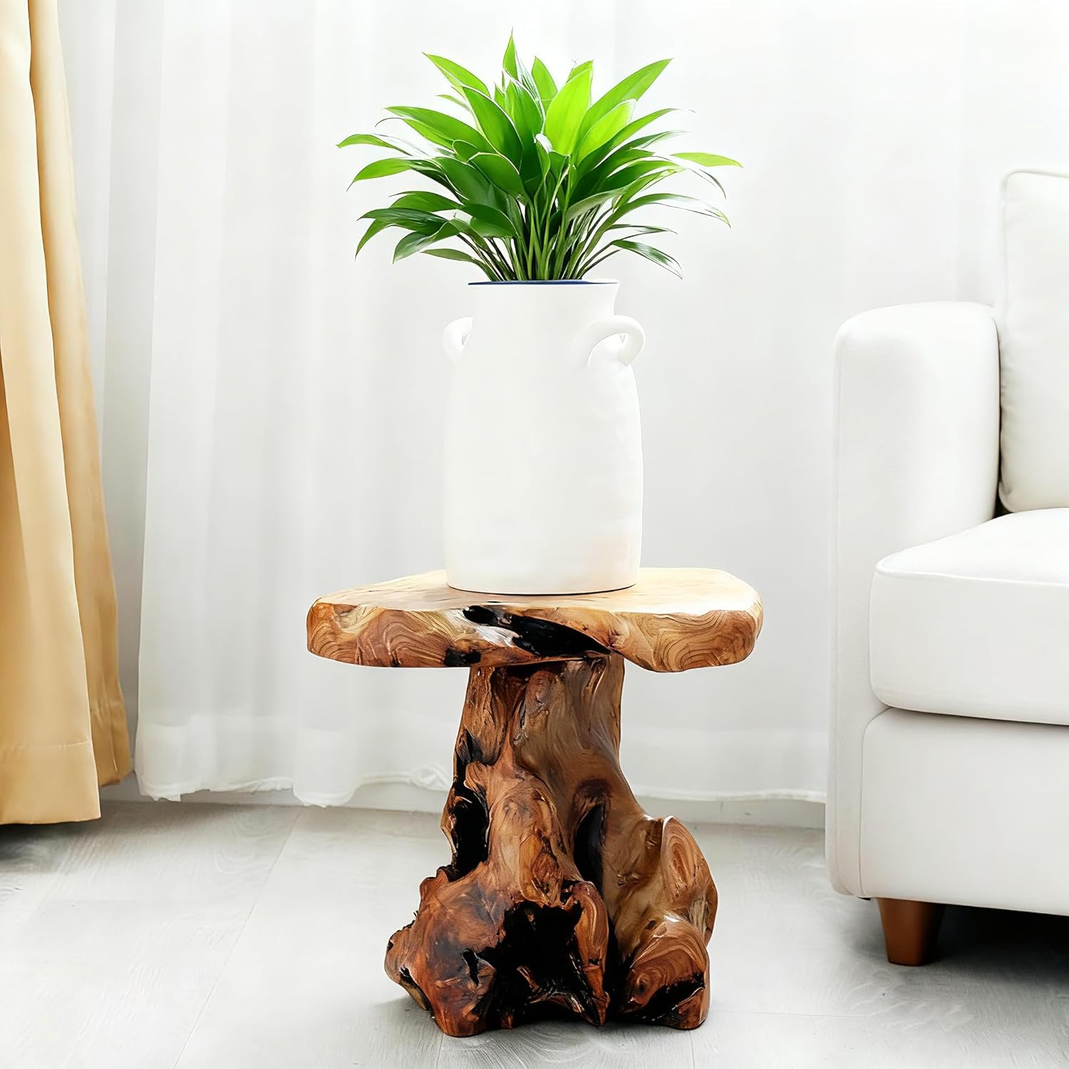 Natural Cedar Stump Wooden Side Table