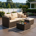WWR 5-Piece Wide Armrest Wicker Sofa