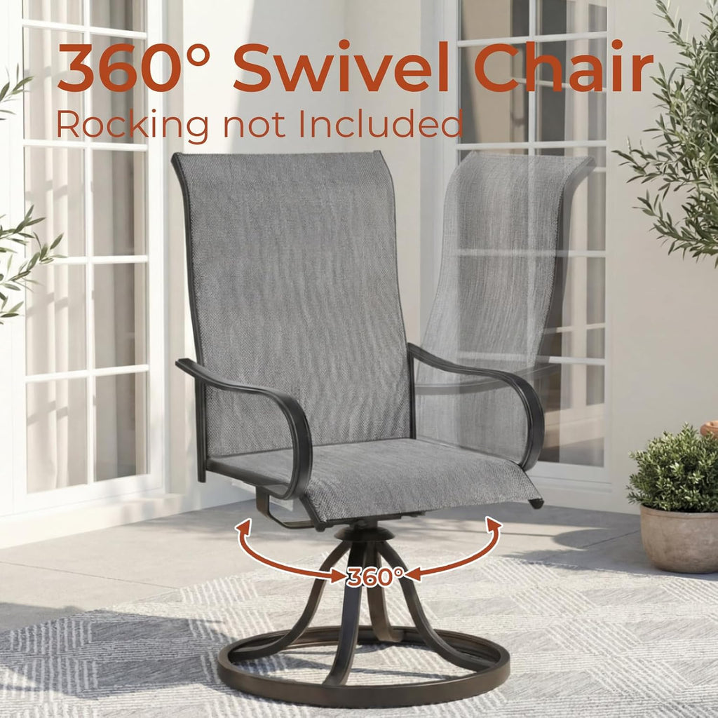 TLSUNNY 2 Pack 360° Swivel Patio Chairs