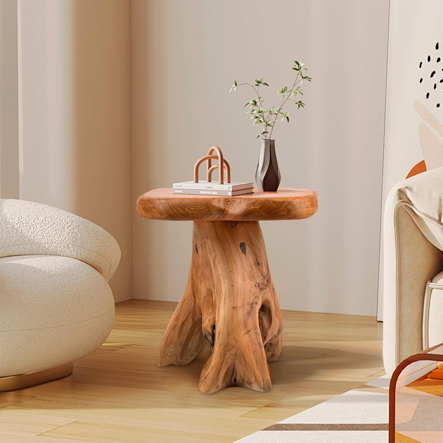 Live Edge Wood Freeform Side Table