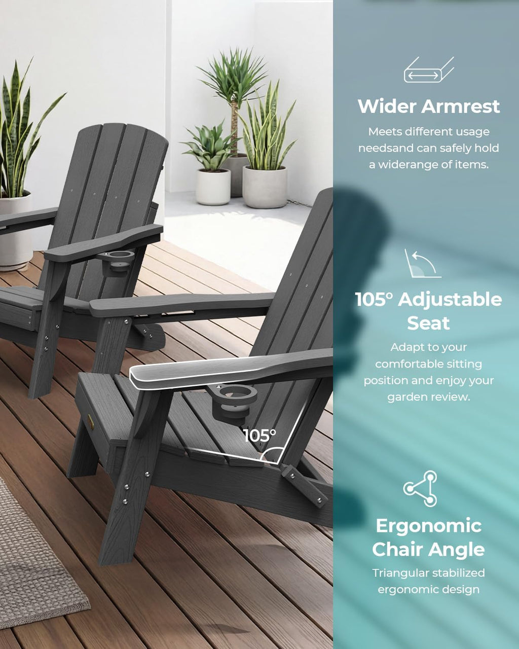 HDPE Folding Adirondack Chair