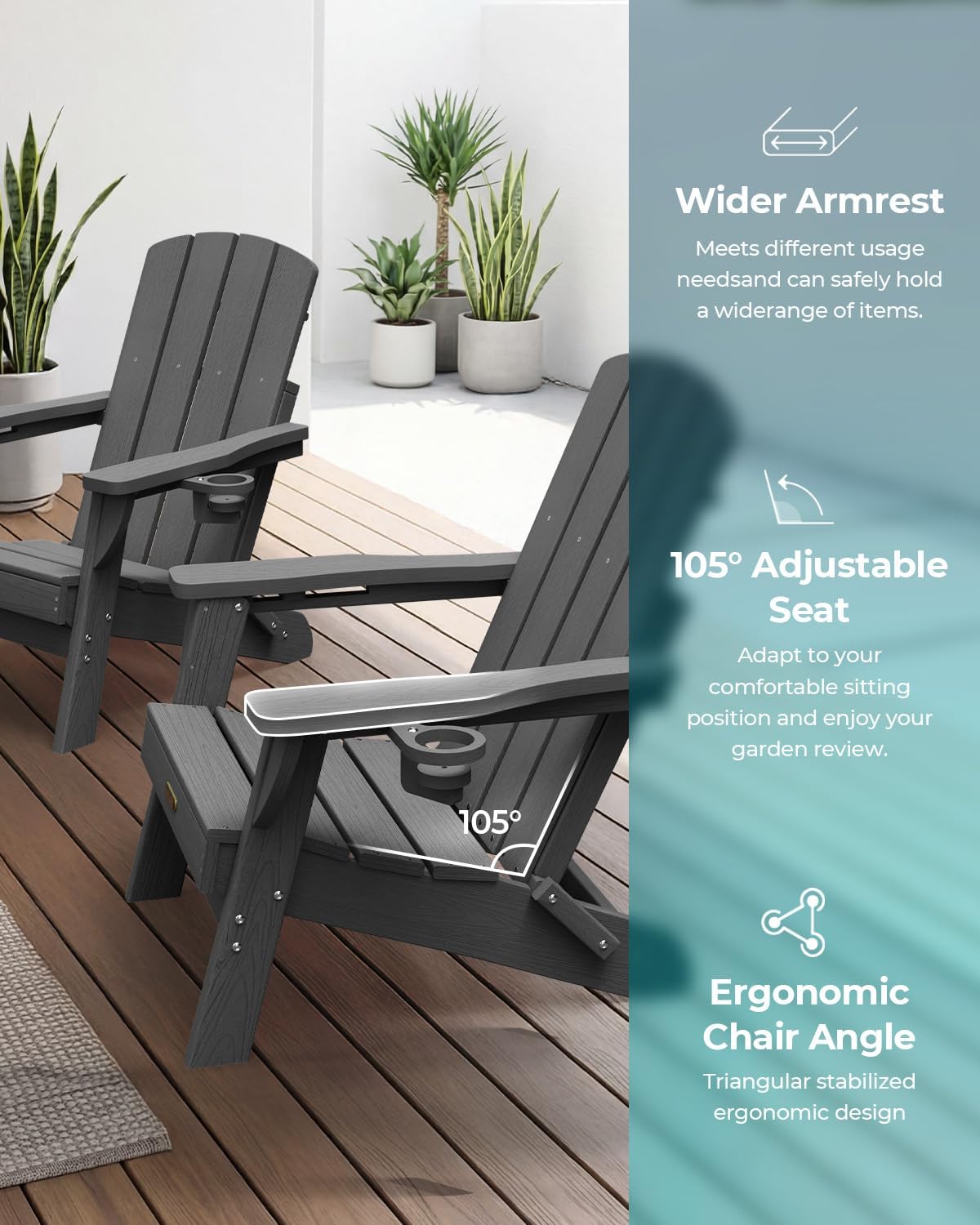 HDPE Folding Adirondack Chair