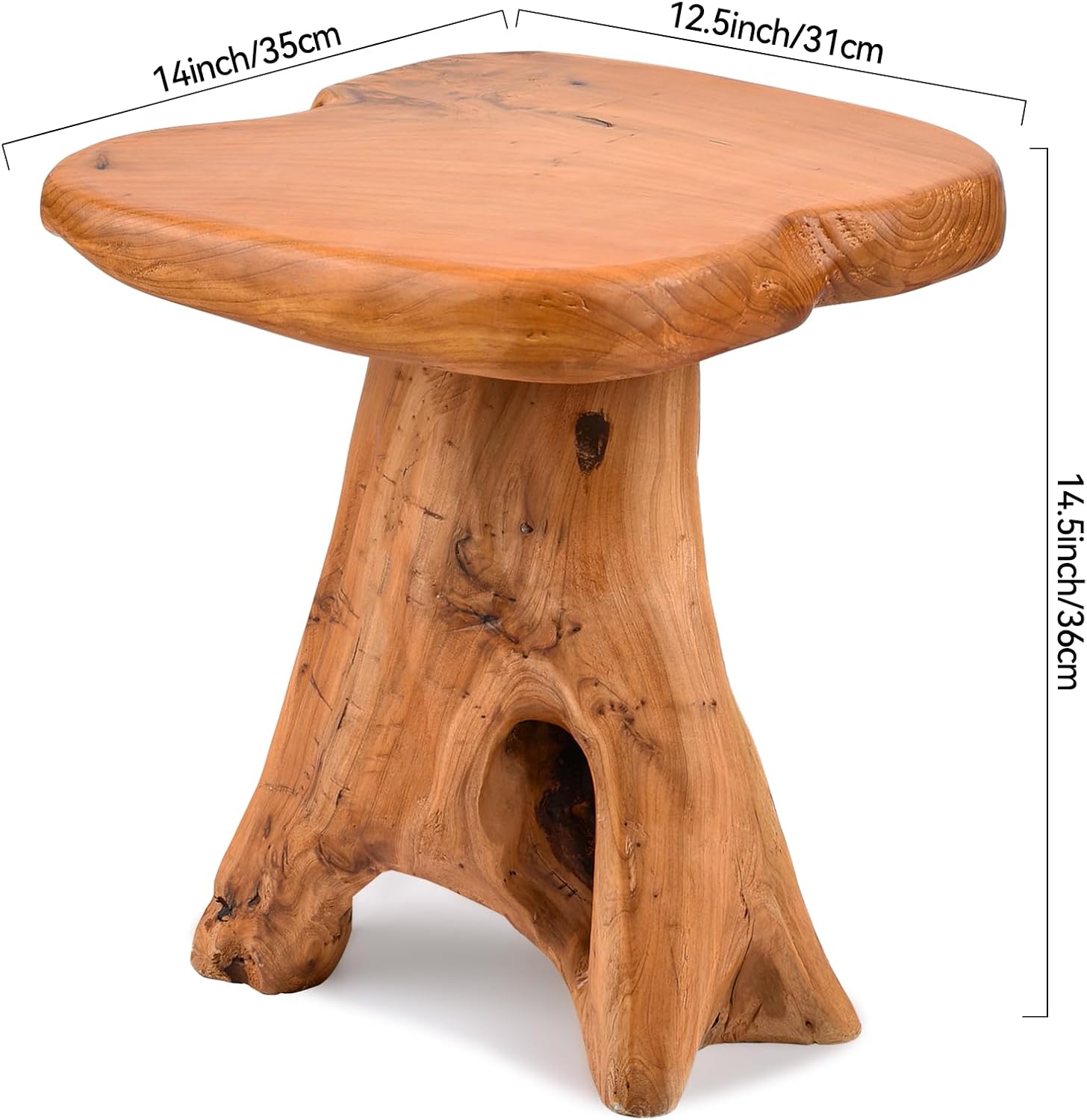 Live Edge Wood Freeform Side Table