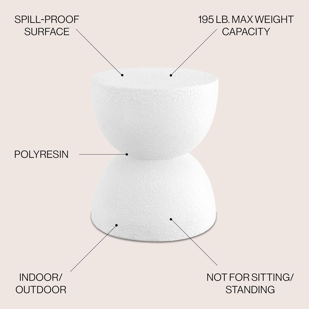 JONATHAN Y White Hourglass Side Table