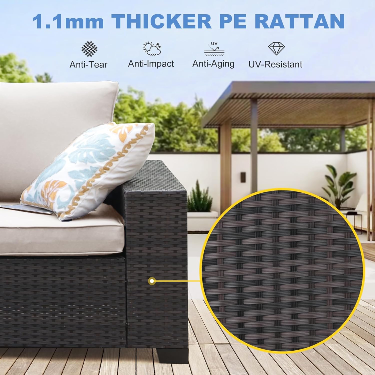 5-Piece Wicker Rattan Sofa Set