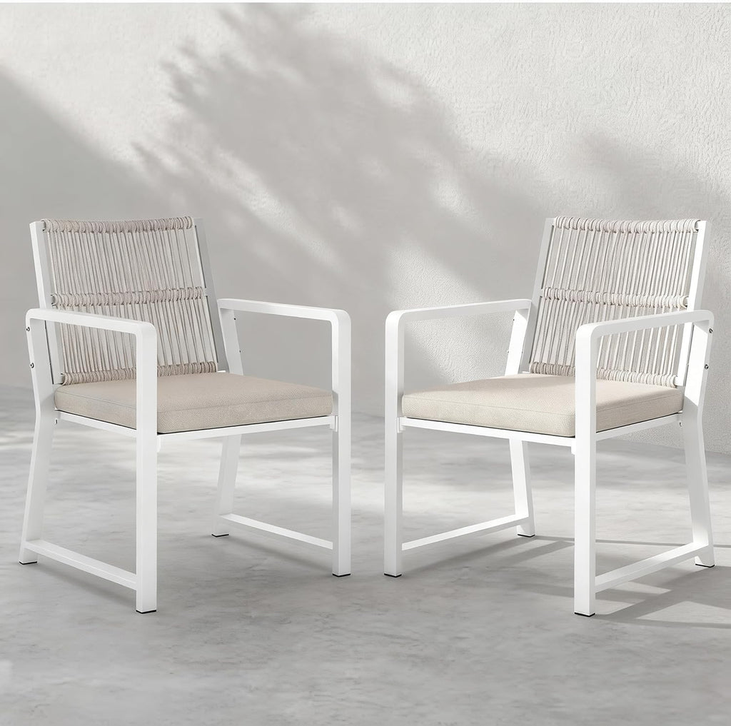 2 Pack Woven Rope Patio Dining Chairs