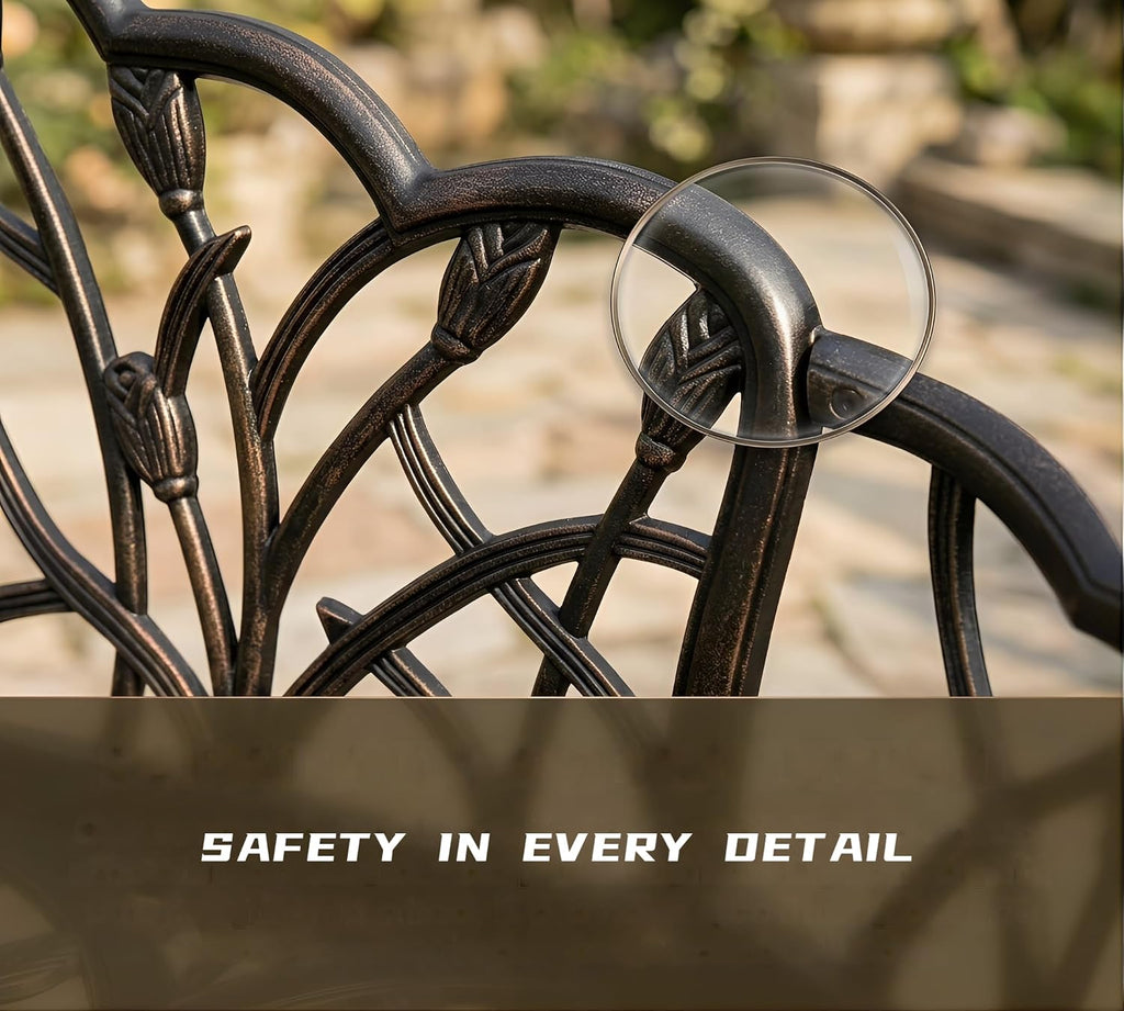 Cast Aluminum Patio Loveseat Bench