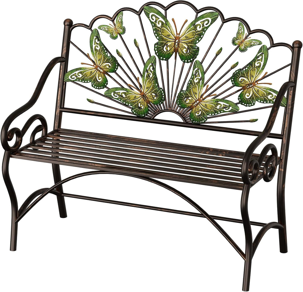 Metal Arched Back Garden Bench