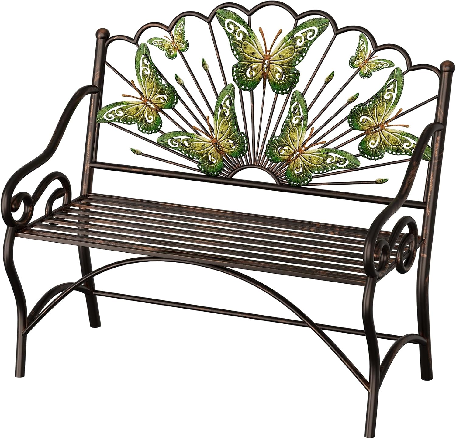 Metal Arched Back Garden Bench
