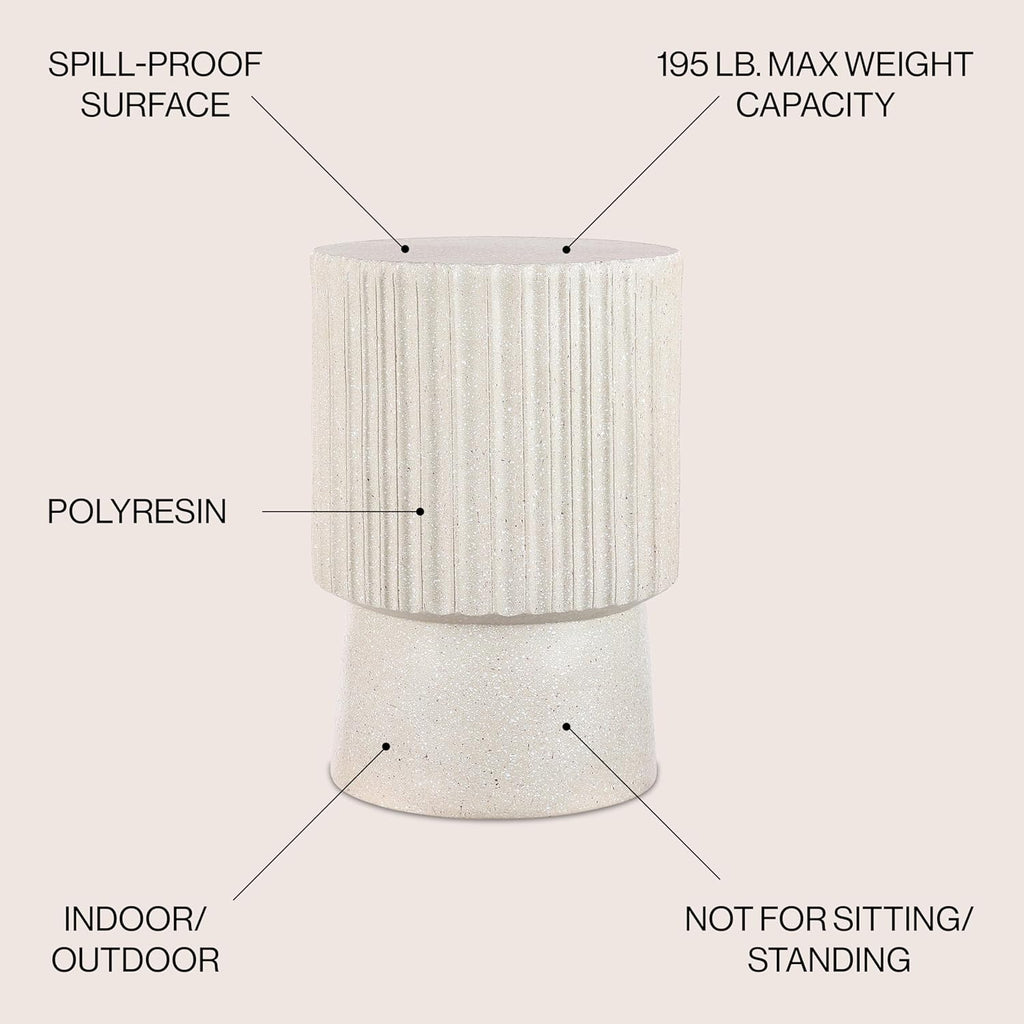 JONATHAN Y Cream Terrazzo Side Table