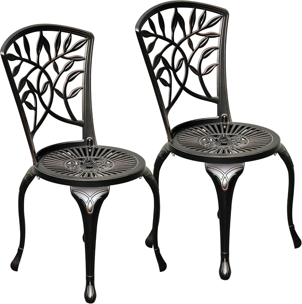 DWVO 2 Pack Cast Aluminum Patio Chairs