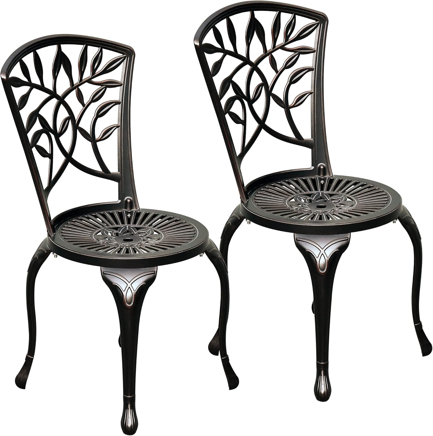DWVO 2 Pack Cast Aluminum Patio Chairs