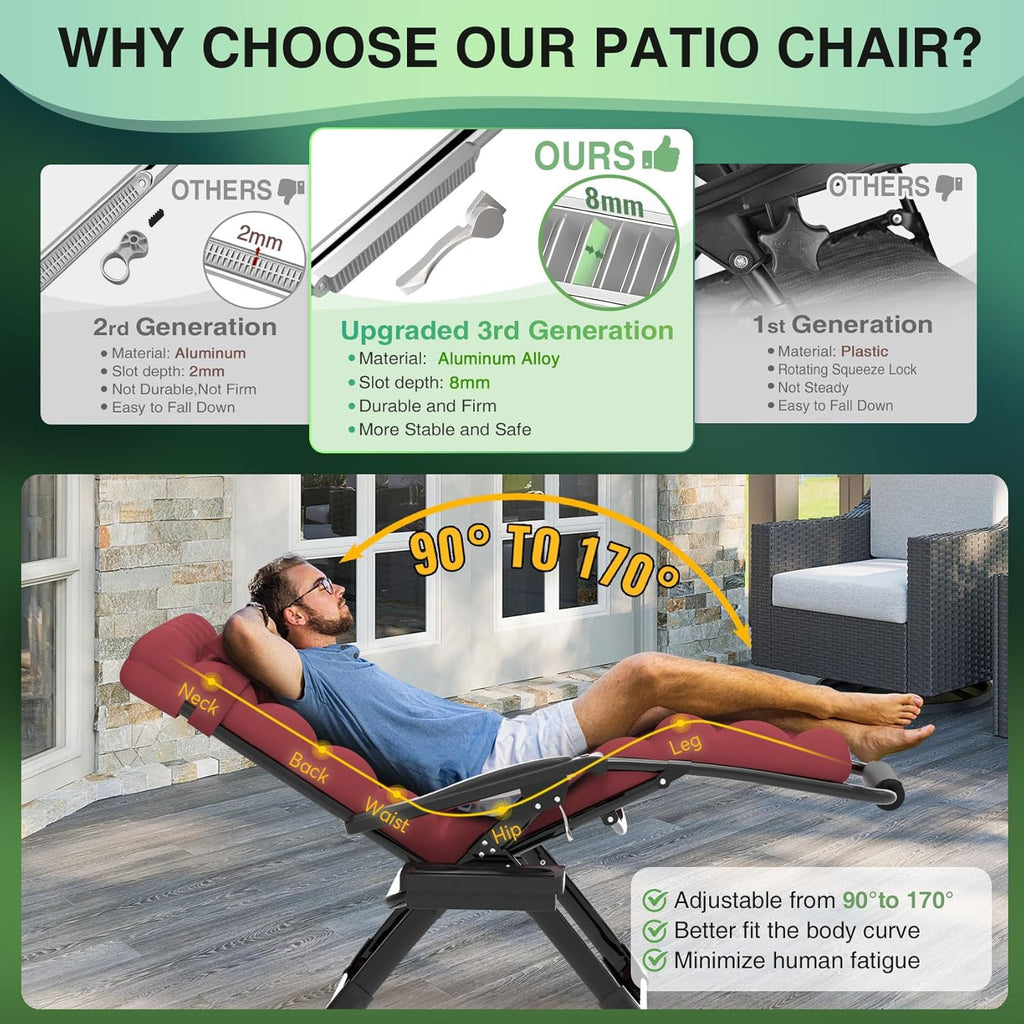 Suteck XXL Zero Gravity Lounge Chair