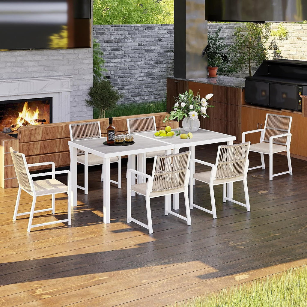 2 Pack Woven Rope Patio Dining Chairs