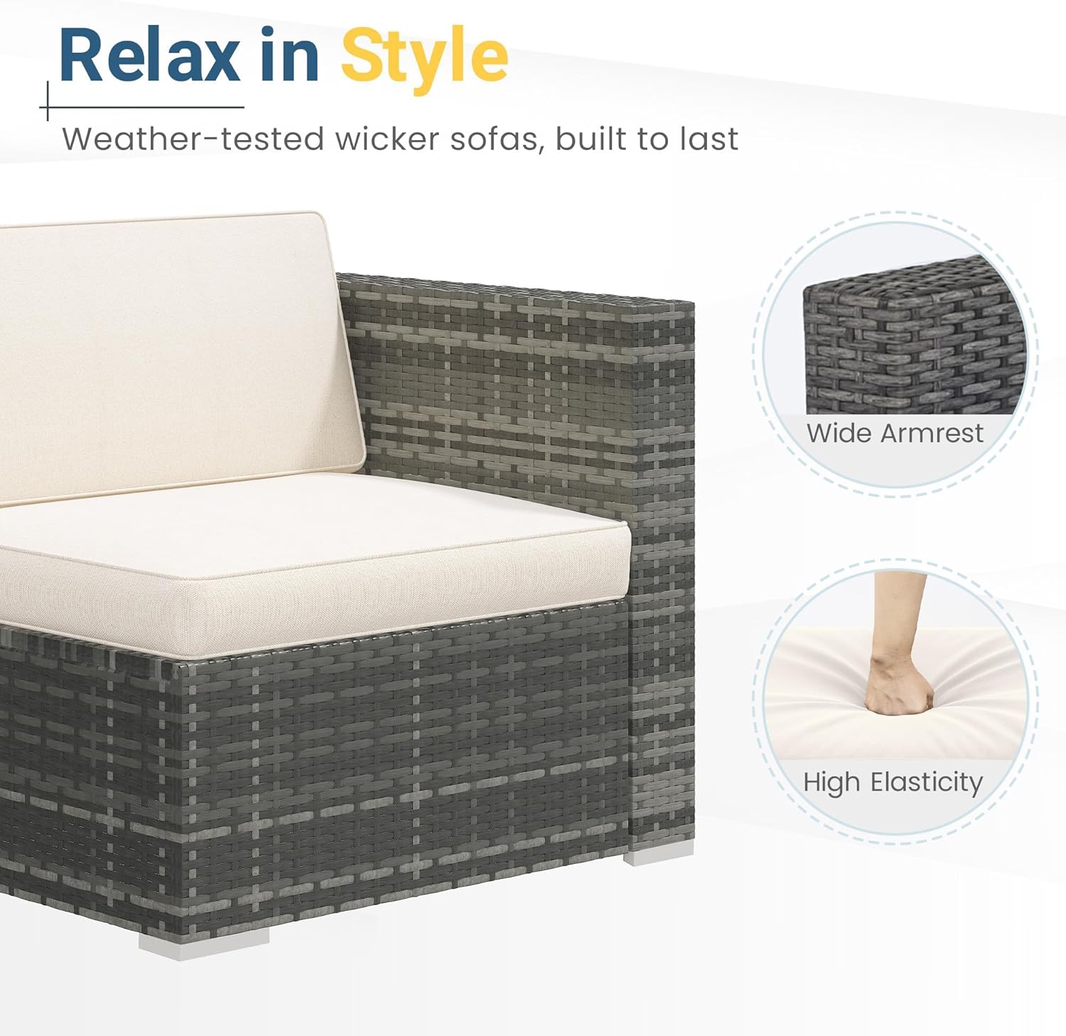 Wisteria Lane 5-Piece Wicker Sofa Set