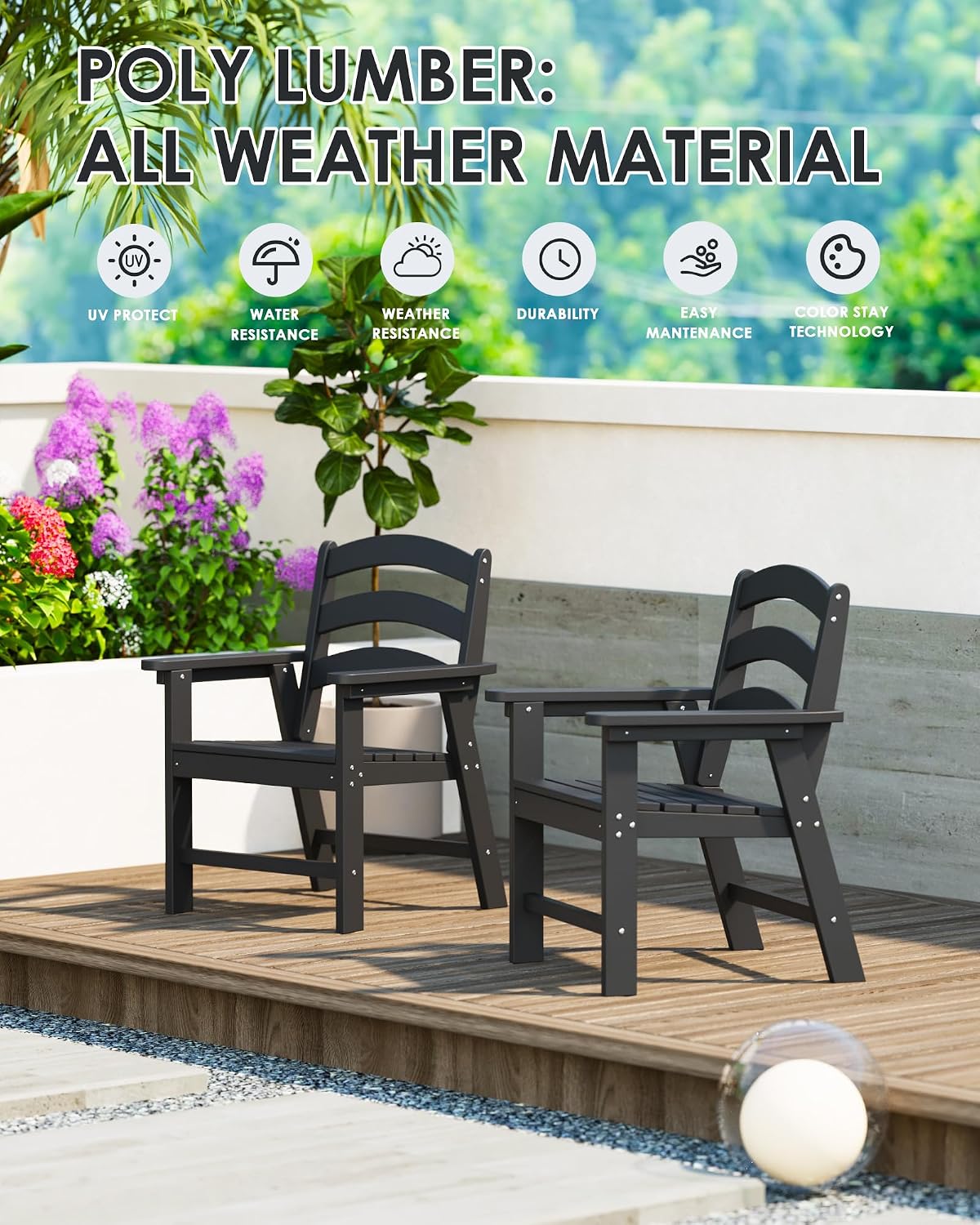 HDPE All Weather Patio Dining Chair