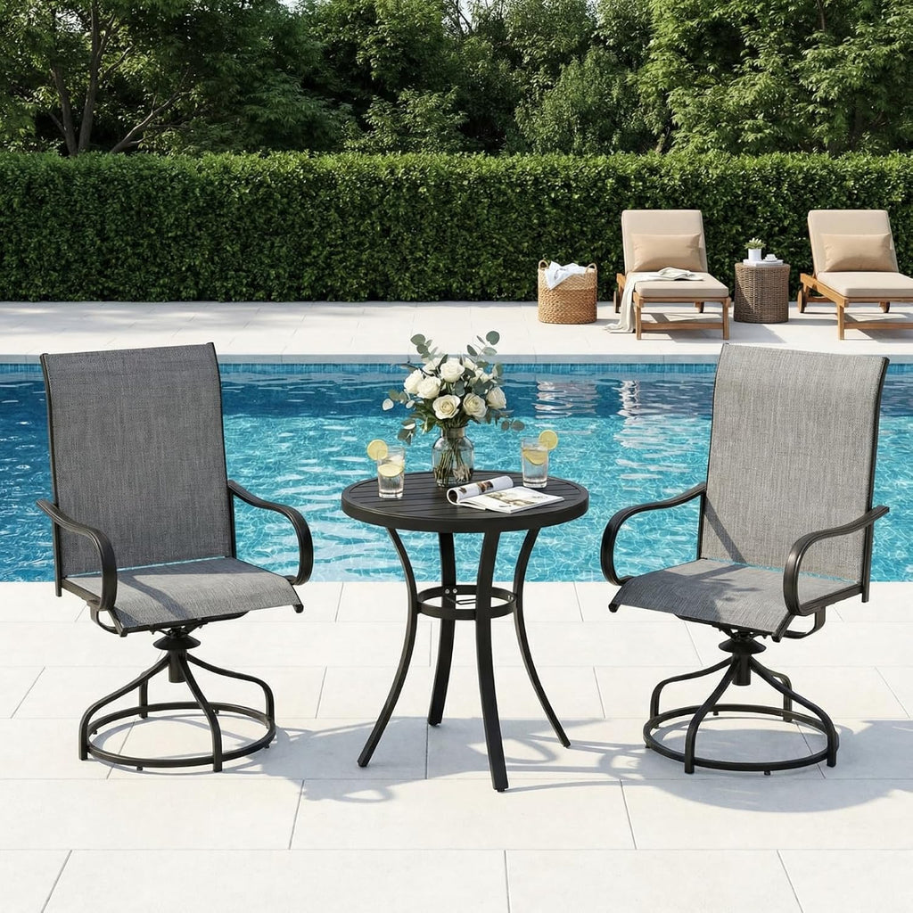 TLSUNNY 2 Pack 360° Swivel Patio Chairs