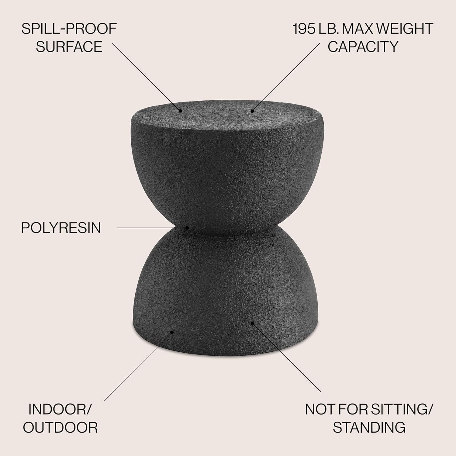 JONATHAN Y Hourglass Outdoor Side Table