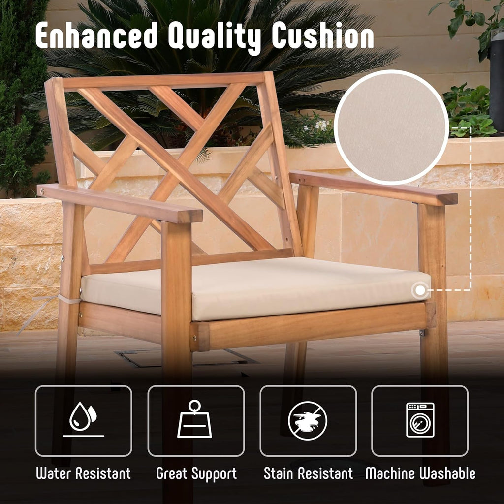 Werph 3 Piece Acacia Wood Patio Set