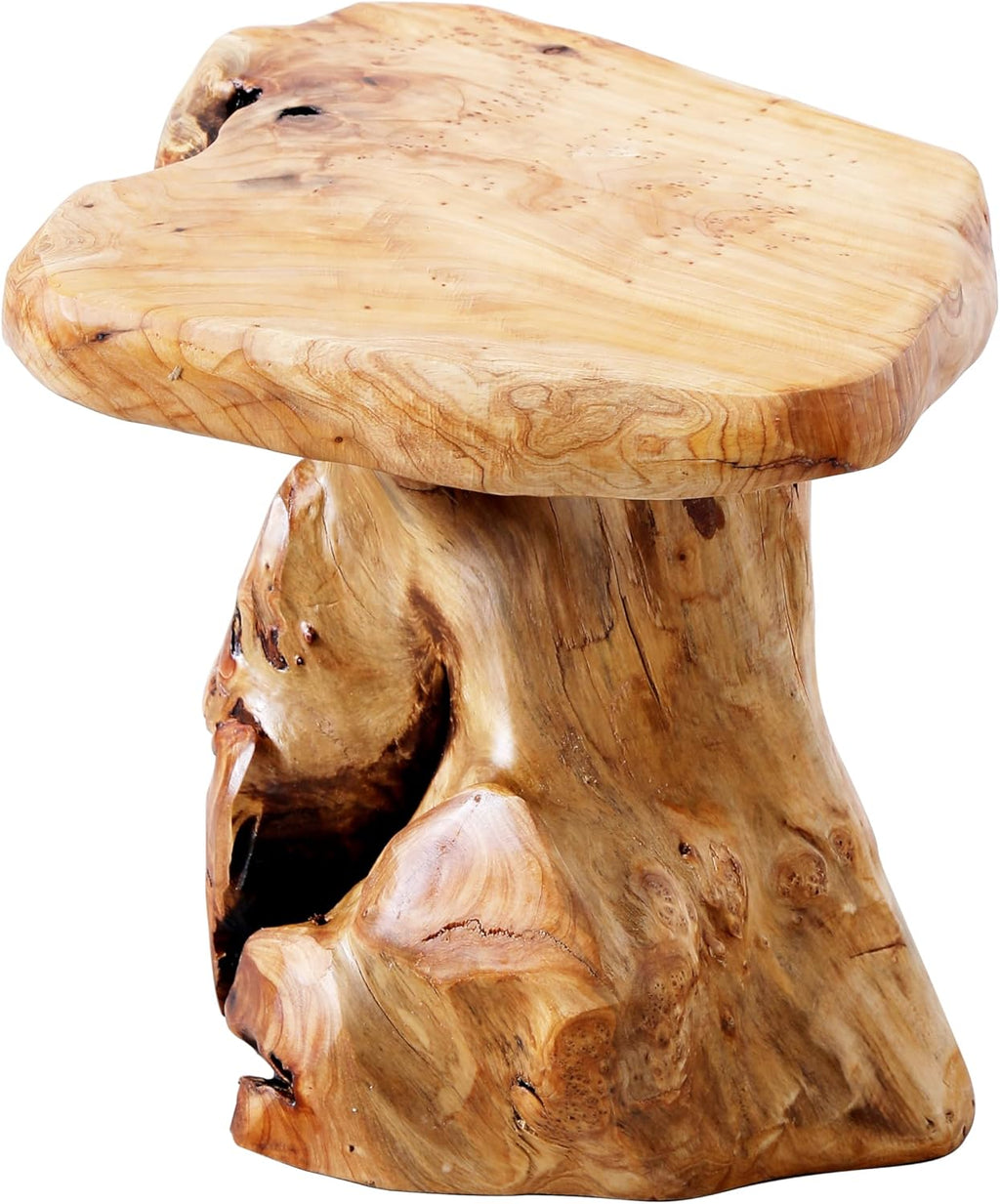 Natural Cedar Stump Wooden Side Table