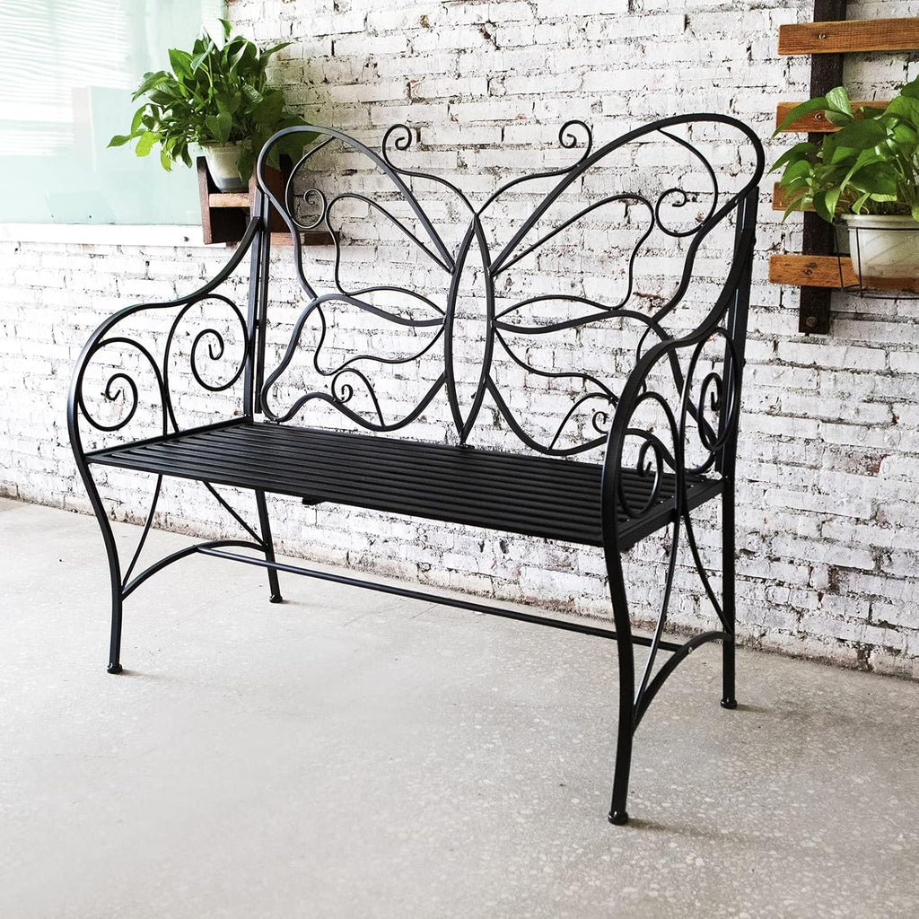 HLC Butterfly Cast Iron Double Seat Bench