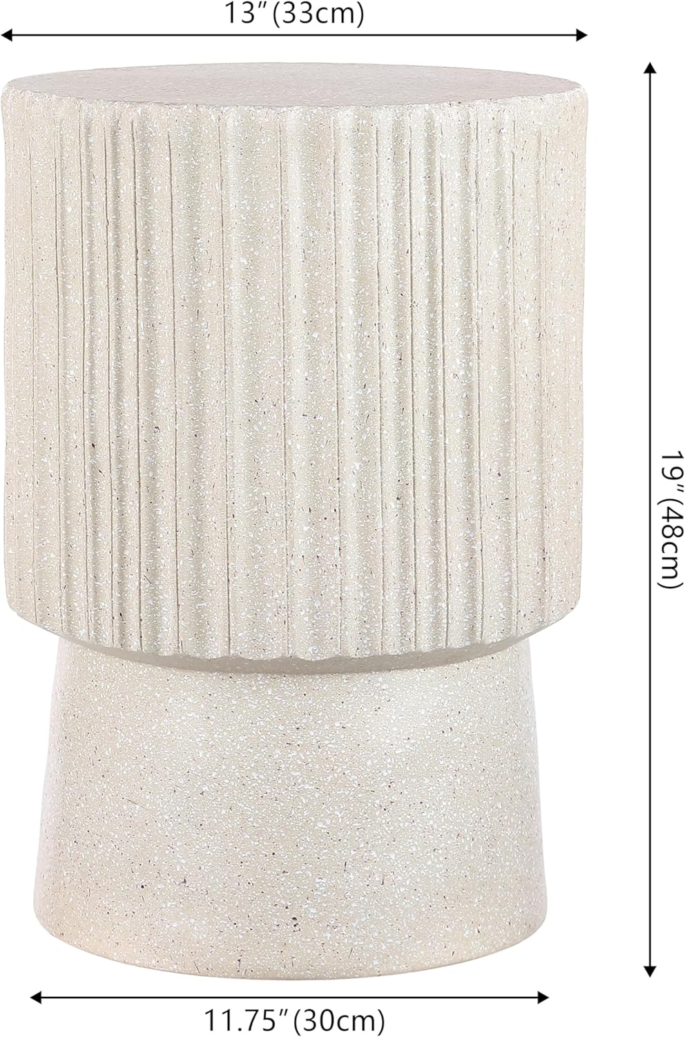 JONATHAN Y Cream Terrazzo Side Table
