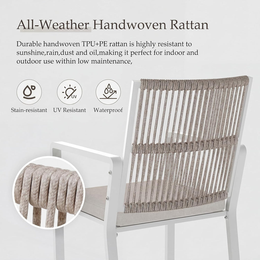 2 Pack Woven Rope Patio Dining Chairs