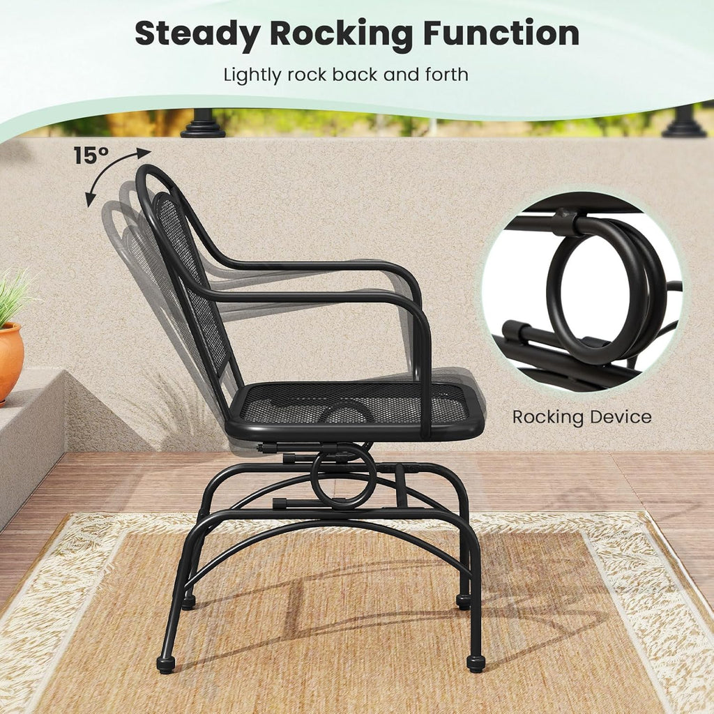 Tangkula 2 Pack Metal Rocking Chairs