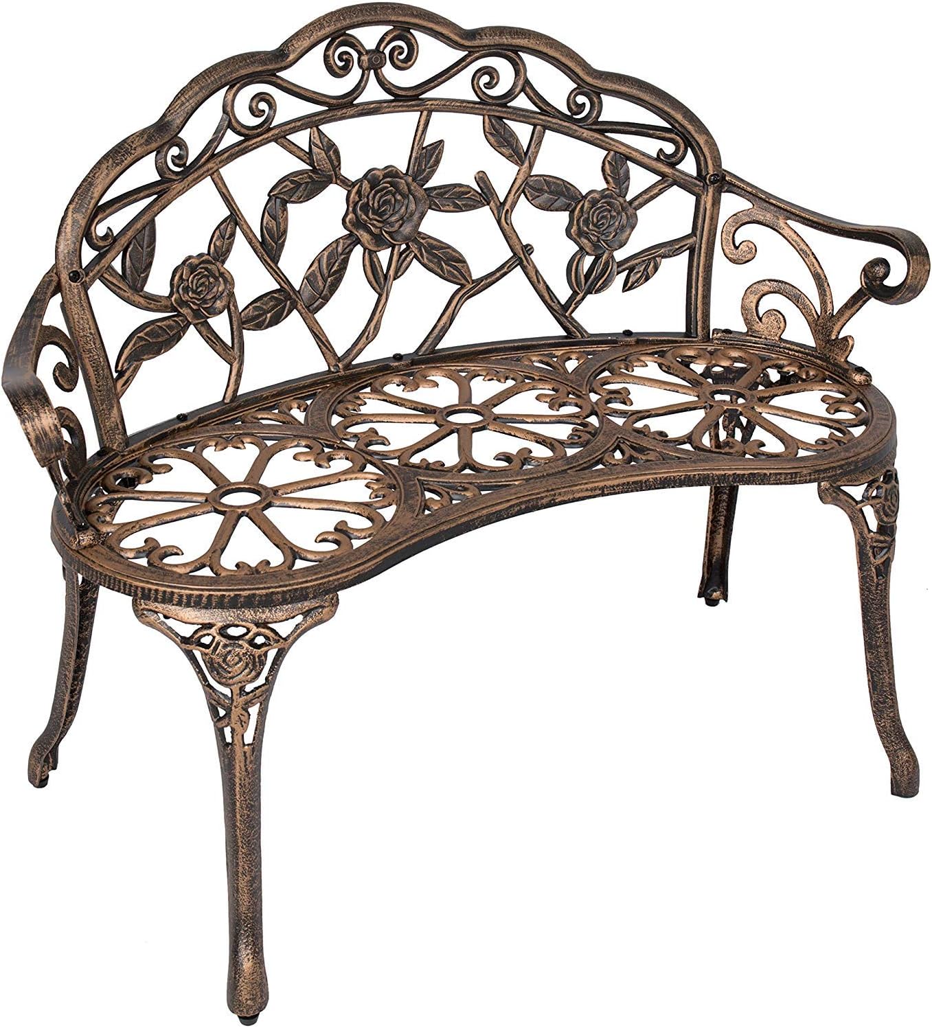 SSLine Antique Rose Cast Aluminum Bench