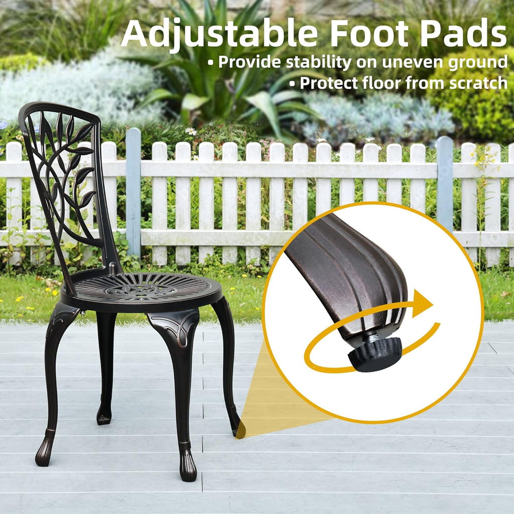 DWVO 2 Pack Cast Aluminum Patio Chairs