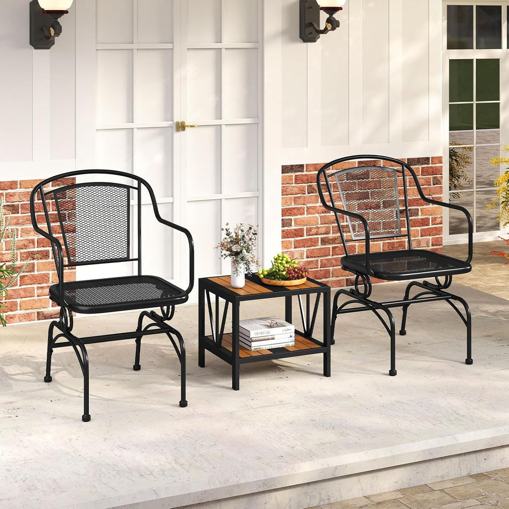 Tangkula 2 Pack Metal Rocking Chairs