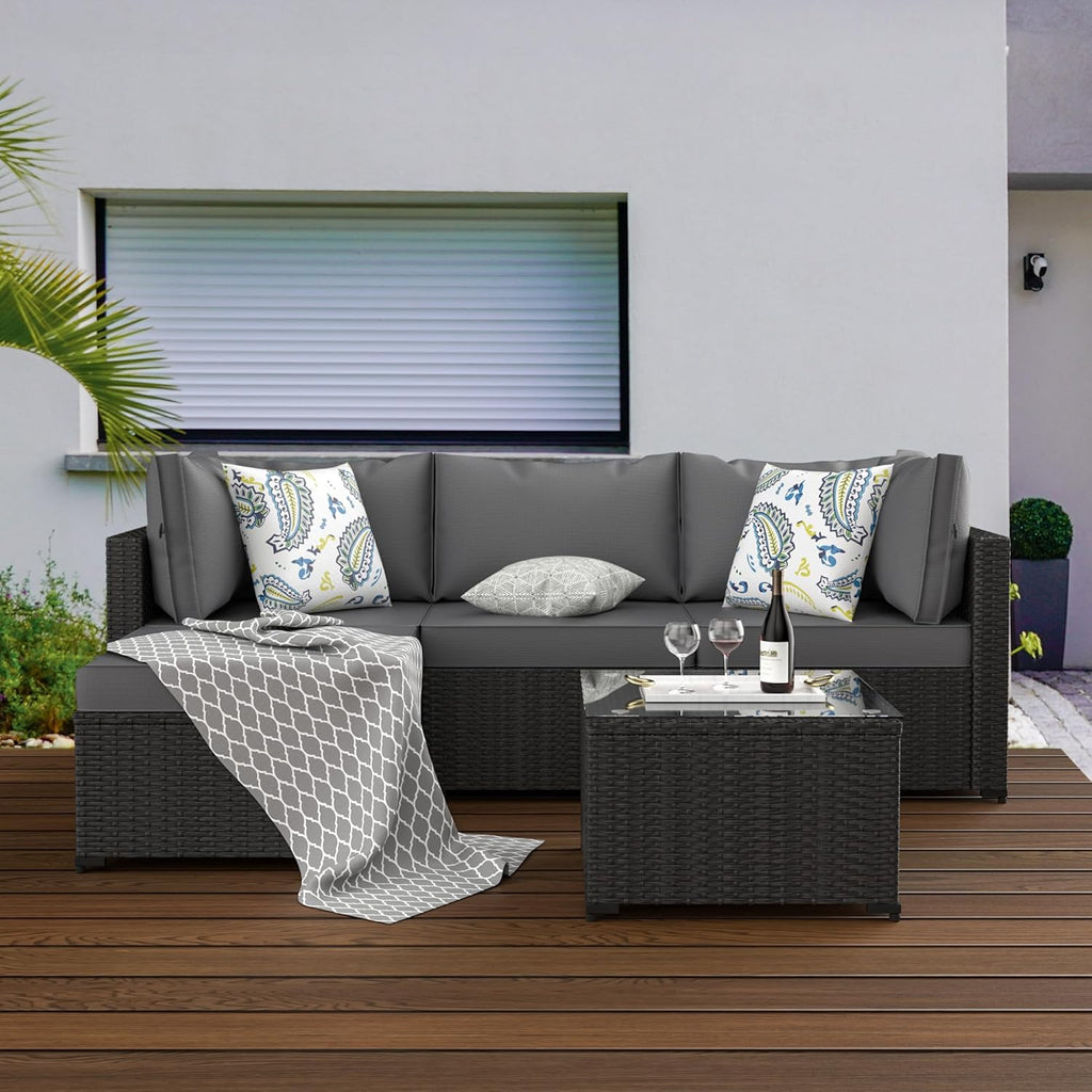 5PCS Modular Wicker Sectional Sofa