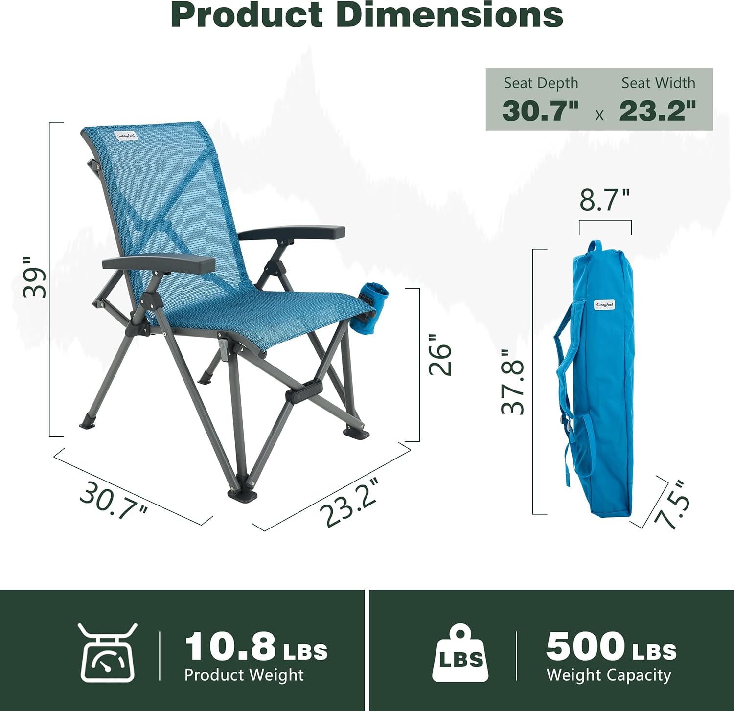 SUNNYFEEL Heavy Duty Folding Camping Chair