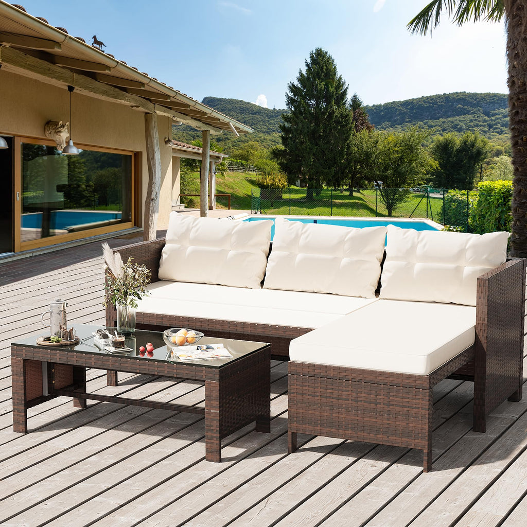 Shintenchi 3-Piece Wicker Sofa Set
