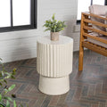 JONATHAN Y Cream Terrazzo Side Table