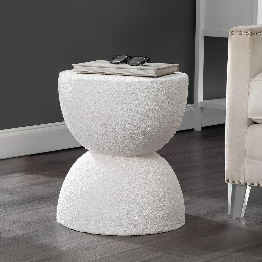 JONATHAN Y White Hourglass Side Table